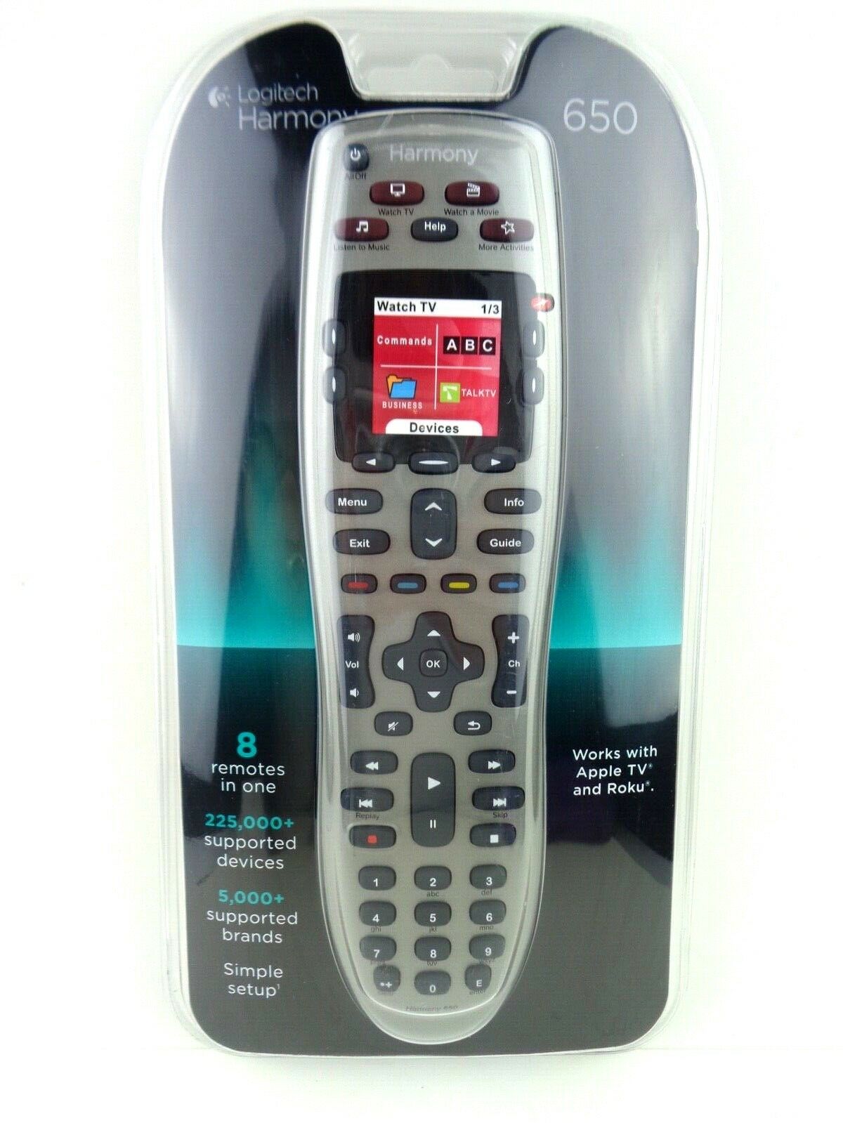 Harmony 650 Infrared All in One Remote Control, Universal Remote Logitech, Programmable Remote (Silver) - SmarThingx