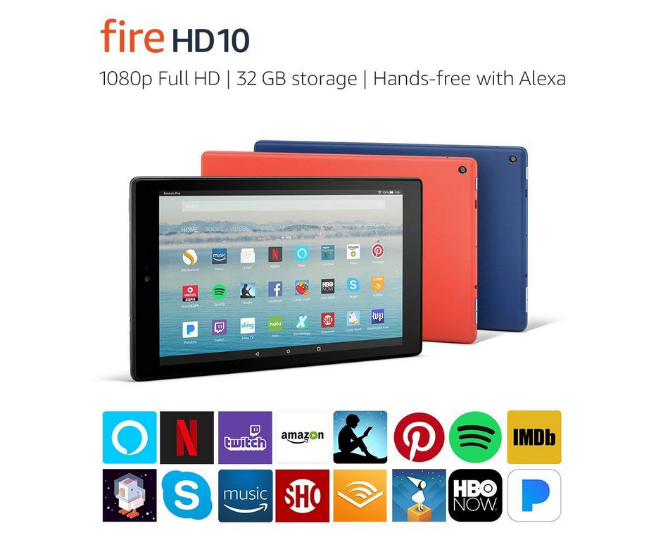 Fire HD 10 Tablet with Alexa Hands-Free, 10.1