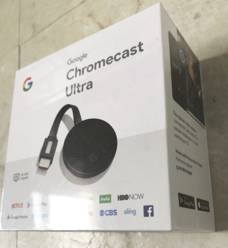 Google - Chromecast Ultra 4K Streaming Media Player,HDR,Dolby Vision