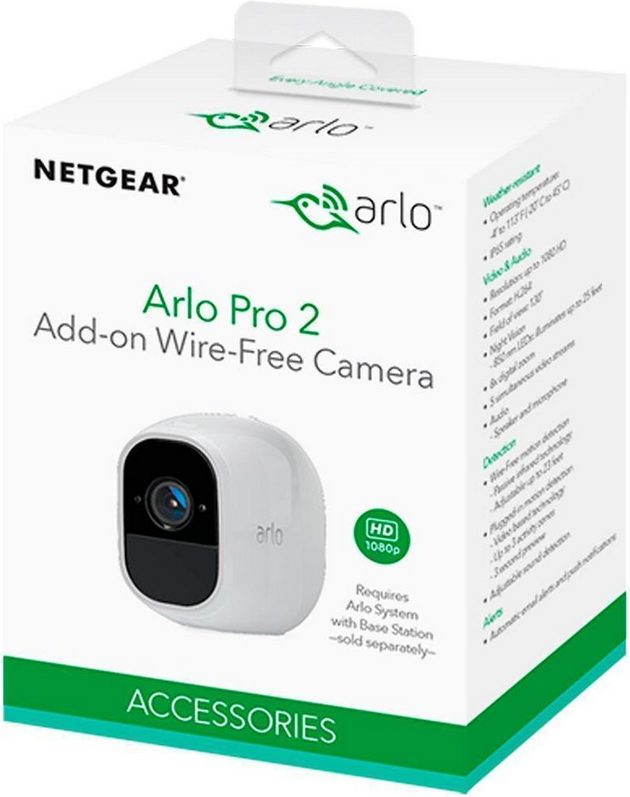 Arlo Pro 2 – Add-on Camera | Rechargeable, Night vision, Indoor/Outdoor, HD 1080p, Two-Way Talk, Wall Mount | Cloud Storage Included | Works with Arlo Pro Base Station (VMC4030P) - SmarThingx