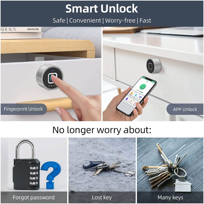 LinkSmart Fingerprint Cabinet Lock, Biometric Keyless Child Safety ...