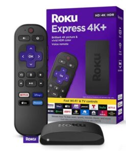 Roku Express 4K+ | HD/4K/HDR Streaming Device with Voice Remote, TV Controls, Fast Wi-Fi