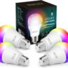 OHLUX Smart WiFi LED Light Bulbs Compatible with Alexa Google Home 900Lumen 100W Equivalent, RGBCW Multi-Color, 2700-6500k Dimmable,Voice Control 9W E26 A19 Color Changing Bulb-4PACK