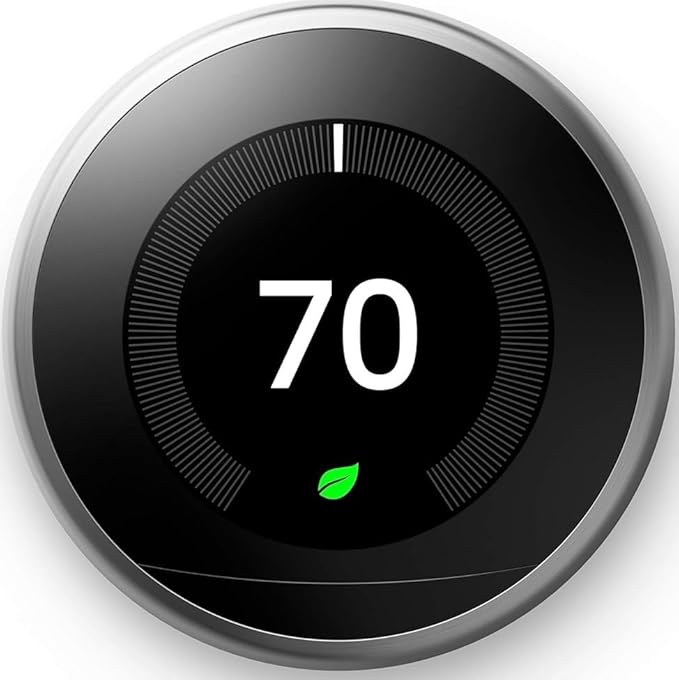 Google Nest Learning Thermostat - 3rd Gen - Programmable Smart Thermostat for Home - Compatible with Alexa