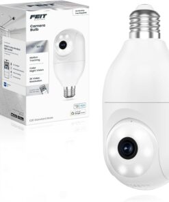 Feit Electric Smart Security Camera Bulb, 2K QHD Resolution, 2-Way Audio,